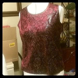 Sleeveless Women's Top w/ Snake Skin Pattern